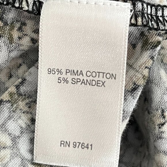 J Jill Size Top 4X 3/4 Sleeve Shirt Micro Flowers Pina Cotton Blend Relaxed Fit - Picture 8 of 9